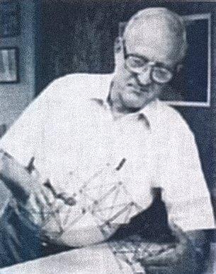 Cover Photo from The Collected Works of Stan Hall  shown inspecting wire-frame model